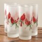 Frosted Red Cardinal Highball Glasses, Set of 4