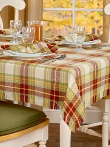 Mountain Weavers Hartland Plaid Weave Cotton Tablecloth