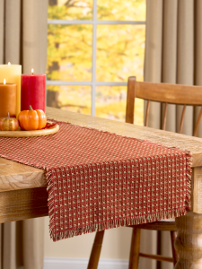 Mountain Weavers Original Mountain Weave Cotton Table Runner, 18 Inch Wide