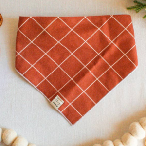 White Rust Windowpane Flannel Bandana